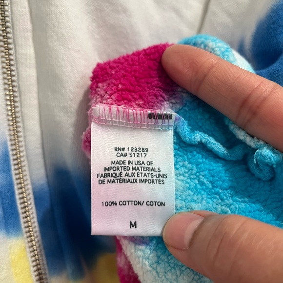 Lauren Moshi Multicolored Irma Pinky Swear Hooded Zip Front Sweatshirt Sz. M - Picture 6 of 10